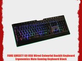 FOME QWERTY G9 USB Wired Colourful Backlit Keyboard Ergonomics Mute Gaming Keyboard Black