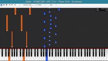 Adele - SOMEONE LIKE YOU - Piano Only - Cover Tutorial - Synthesia