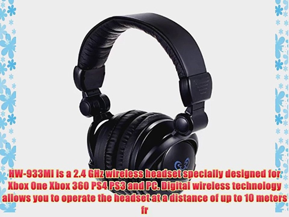 HUHD? 2.4Ghz Optical Wireless Stereo Vibration Gaming Headset HW-933MI for Xbox One/360 PS4/3