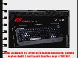 FOME G5 QWERTY US Layout blue backlit mechanical gaming keyboard with 6 multimedia function