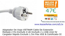 Adaptador De Viaje VIETNAM Cable De Extensión Múltiple 2 Pin Enchufe 4 UK Enchufe 2 x USB...