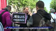Paris: rassemblement contre le projet de loi renseignement
