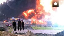 چند آتش نشان در انفجار مخازن نفتی در اوکراین کشته شدند
