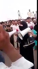 lady speaking about imran khan