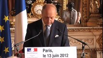 Conférence de presse sur la Syrie de Laurent Fabius (13.06.2012)