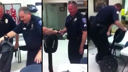 La police a reçu des Segway sans les modes d'emploi - Vidéo Segway FAIL