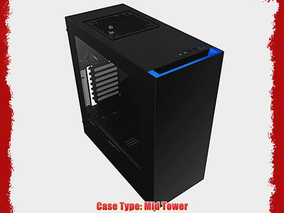 NZXT S340 Mid Tower Case CA-S340MB-GB Matte Black/Blue