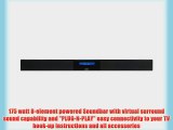 Pinnacle Speakers FRONT ROW PBAR 6200 175 Watt 8-Element Soundbar with Virtual Surround Sound