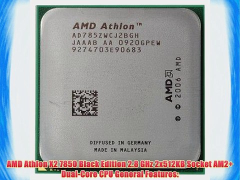 AMD Athlon X2 7850 Black Edition 2.8GHz 2x512KB Socket AM2 Dual-Core CPU