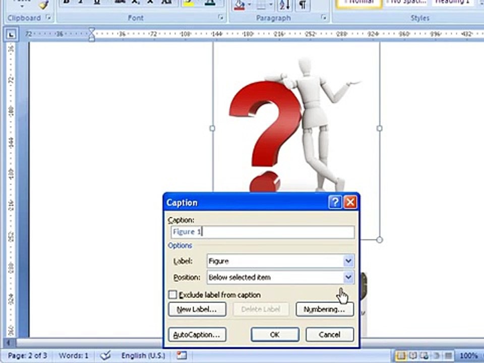 Ms Word Table of Figures, List of Tables, Equations