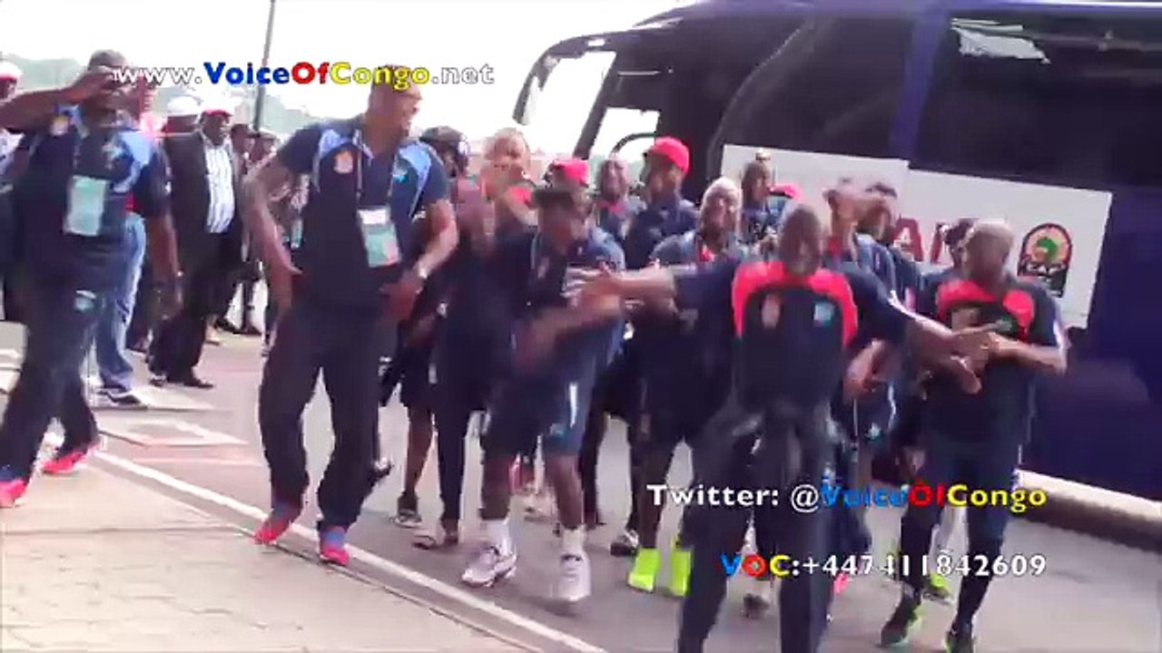 #CAN2015 : #RDC vs #CONGOBRAZZA: L'arrivée des Leopards : "YEBISA BRAZZA LÉOPARD AKOMI NA KANDA"
