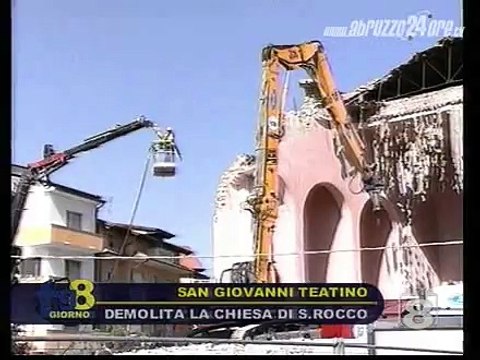 Abbattuta la chiesa di san Rocco a San Giovanni teatino