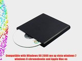 COOLEAD- Slot Loading External USB M-DISC DVD -RW CD RW Burner Writer Drive For Apple MacBook