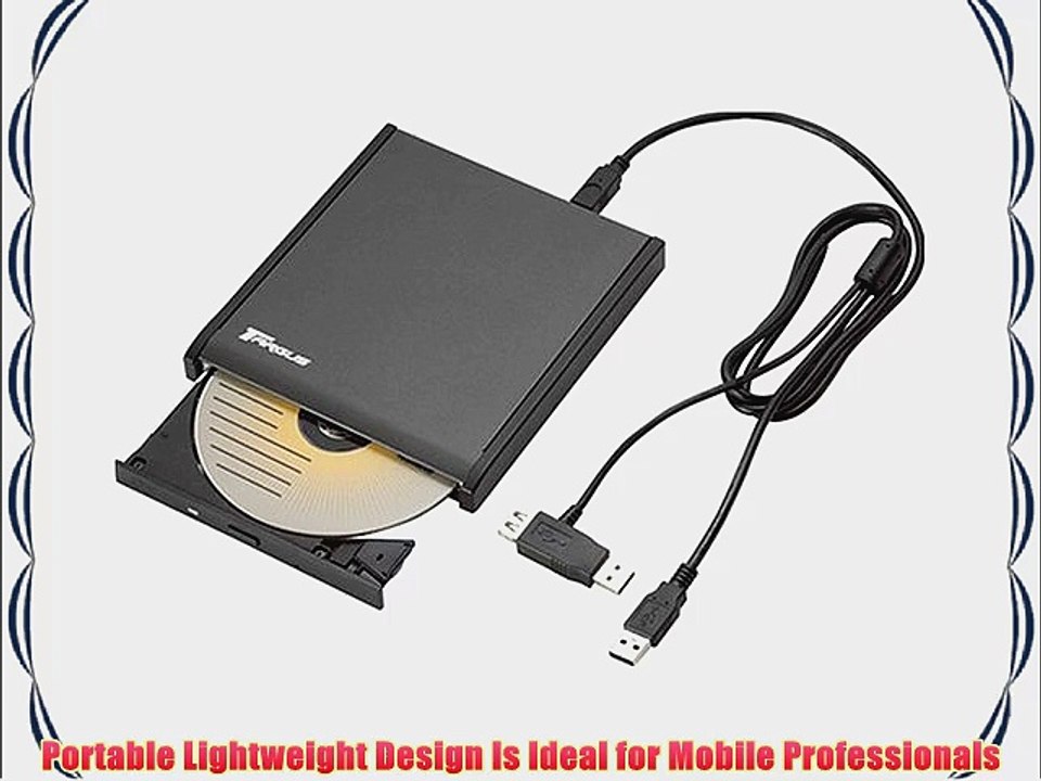 Targus PADVW010U USB 2.0 Rewriteable DVD  /- RW Slim External Drive - Black