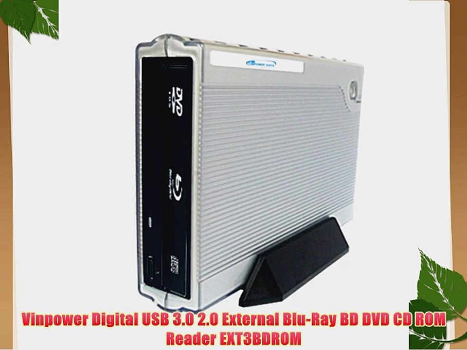 Vinpower Digital USB 3.0 2.0 External Blu-Ray BD DVD CD ROM Reader EXT3BDROM
