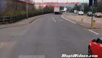 Idiot Tries to Pass Truck