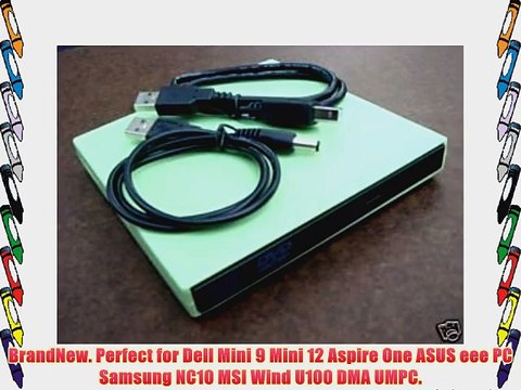 RED / Pink mini netbook Laptop External Lightscribe DVDRW Burner (New)