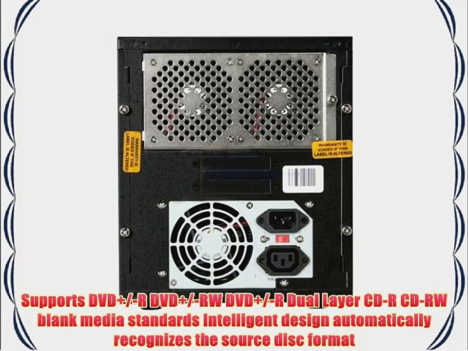 Spartan Edge 1-2 Target DVD/CD Copy Tower Duplicator with 24x SATA Writer Burners D02-SSP (Black)