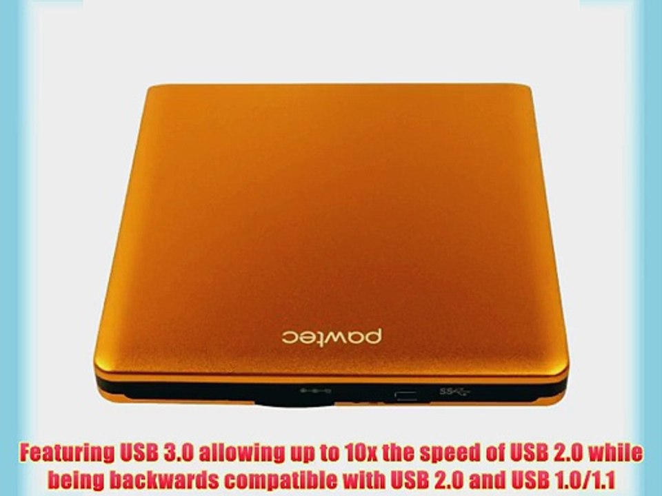 Pawtec Signature External USB 3.0 Aluminum 8X DVD-RW Writer Optical Drive with Lightscribe
