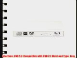 COOLEAD- White Slim External USB Blu-Ray Player External USB DVD RW Laptop Burner Drive   Free