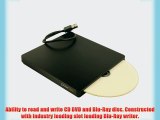 Pawtec UltraSlim External USB 3.0 Slot-Loading BDXL 3D Blu-Ray Writer / Burner For PC or Mac