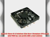 Gelid CC-Shero-01-A Solutions Slim Hero 4 Heatpipes CPU cooler with PWM fan. Low profile AMD