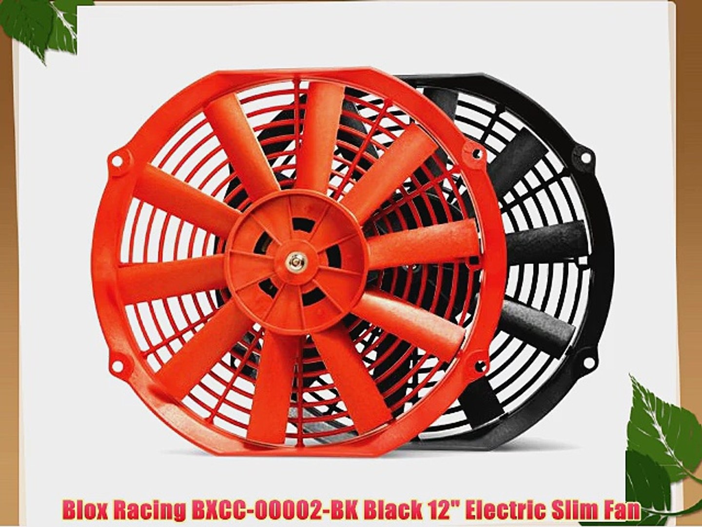 Upgr8 Universal High Performance 12V Slim Straight Blades Electric Cooling Radiator Fan With Fan Mounting Kit 14 Inch, Red