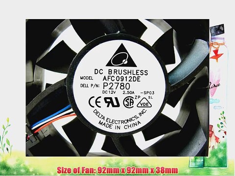 Dell Delta AFC0912DE P2780 CPU Processor Fan DC Brushless 12V 2.50A 92mm x 38mm 5pin/4wire