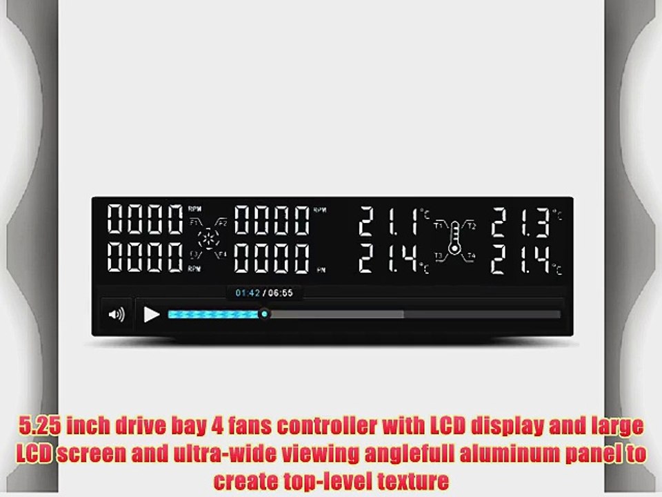 STW 5.25 LCD Fan Controller Panel Pc 30w 4-channel Temperature Fan Speed Digital Display Control