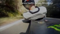 High Speed Road Luge Crash
