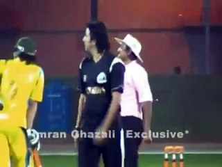 Wasim Akram Bowling After Many Years and Bowled Out