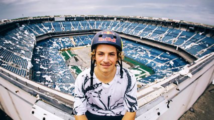 BMX Rider Takes on Detroit's Abandoned Silverdome Stadium