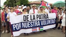 Presidenta de Costa Rica, Laura Chinchilla en manifestación contra Ortega