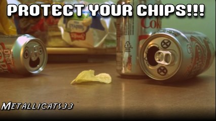 Protect Your Chips - Crazed soda cans battle it out on the kitchen table