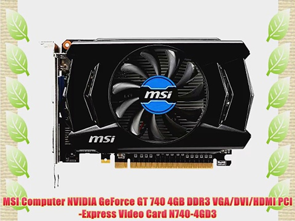 MSI Computer NVIDIA GeForce GT 740 4GB DDR3 VGA/DVI/HDMI PCI-Express Video Card N740-4GD3