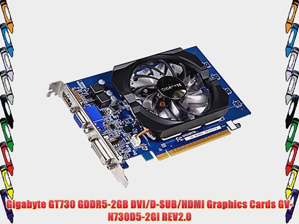 Gigabyte GT730 GDDR5-2GB DVI/D-SUB/HDMI Graphics Cards GV-N730D5-2GI REV2.0