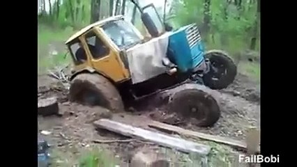 Funny Stunts by the tractor drivers by Russians