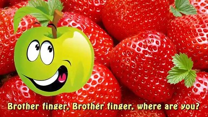 Finger Family Fruit Cartoon Funny Apple Peer - Nursery Rhymes For Children and kids