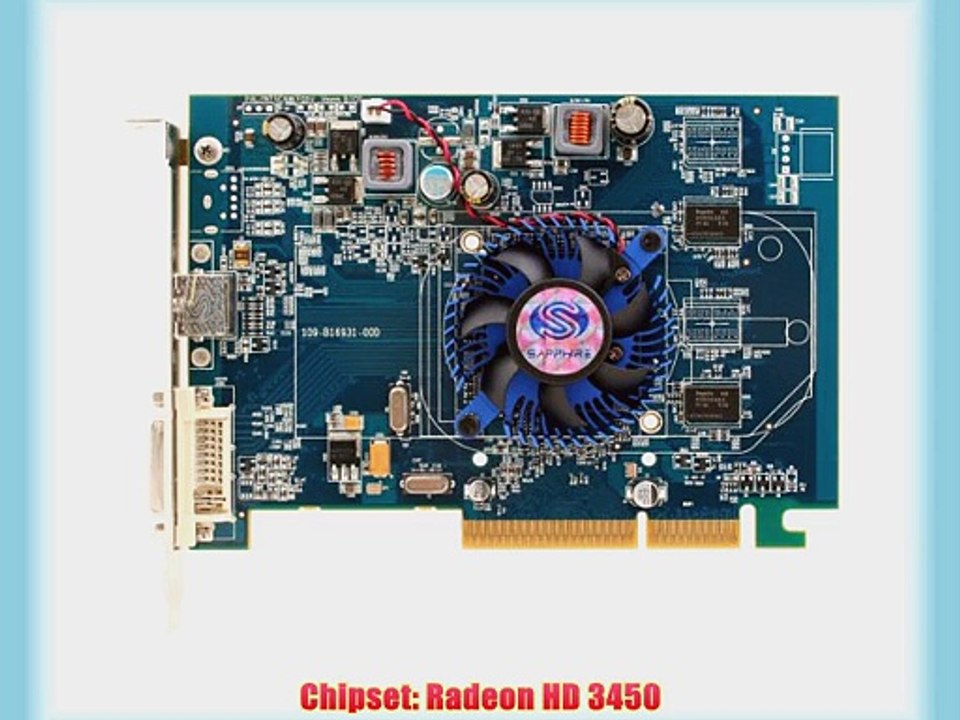 Sapphire ATI Radeon HD3450 512 MB DDR2 VGA/DVI/HDMI AGP Video Card 100298L