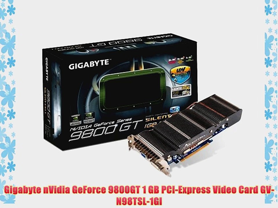 Gigabyte nVidia GeForce 9800GT 1 GB PCI Express Video Card GV N98TSL 1GI
