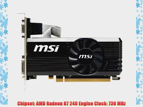 MSI AMD Radeon R7 240 2GB DDR3 VGA/DVI/HDMI Low Profile PCI-Express Video Card