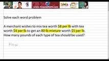 Systems of Linear Equations: Word Problem 1