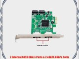 IO Crest 2 Port SATA III 2 Port eSATA III PCI-e 2.0 x 2 Controller Card Non Raid Marvell 88SE9235