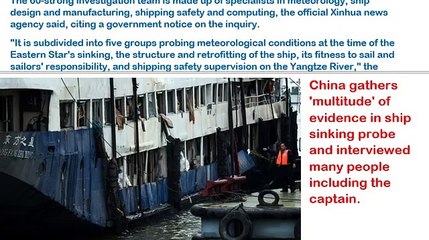 China gathers 'multitude' of evidence in ship sinking probe and interviewed survivers