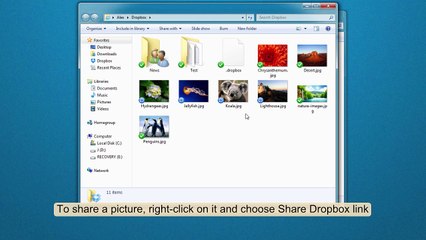 How to share photos on Dropbox