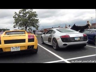 Gallardo w/ QuickSilver vs. R8 V10 w/ Capristo - Rev Battle!