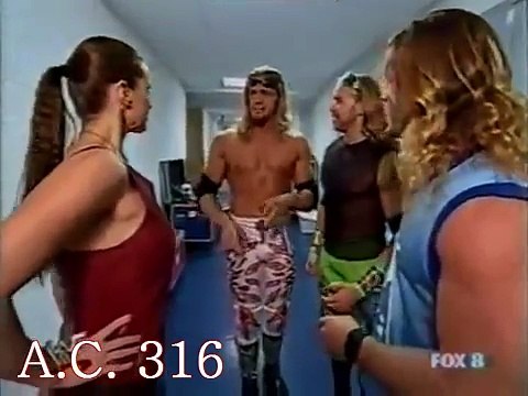Edge, Christian, Chris Jericho & Stephanie McMahon - Hilarious backstage segment 8-2-2001