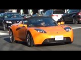 Tesla Roadster with Funny Plate! Rolling and Driving Shots