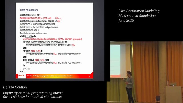 Seminar on Modeling June 2015 - Hélène Coullon: Implicitly-parallel programming model for mesh-based numerical simulatio