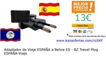 Adaptador de Viaje ESPAÑA a Belice ES - BZ Travel Plug ESPAÑA-Viaje